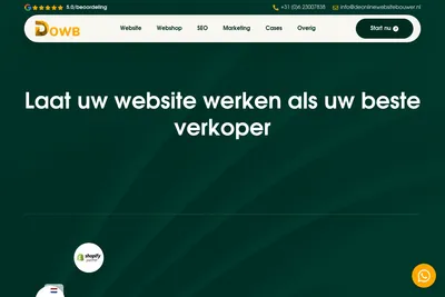 Screenshot of the De Online Website Bouwer homepage