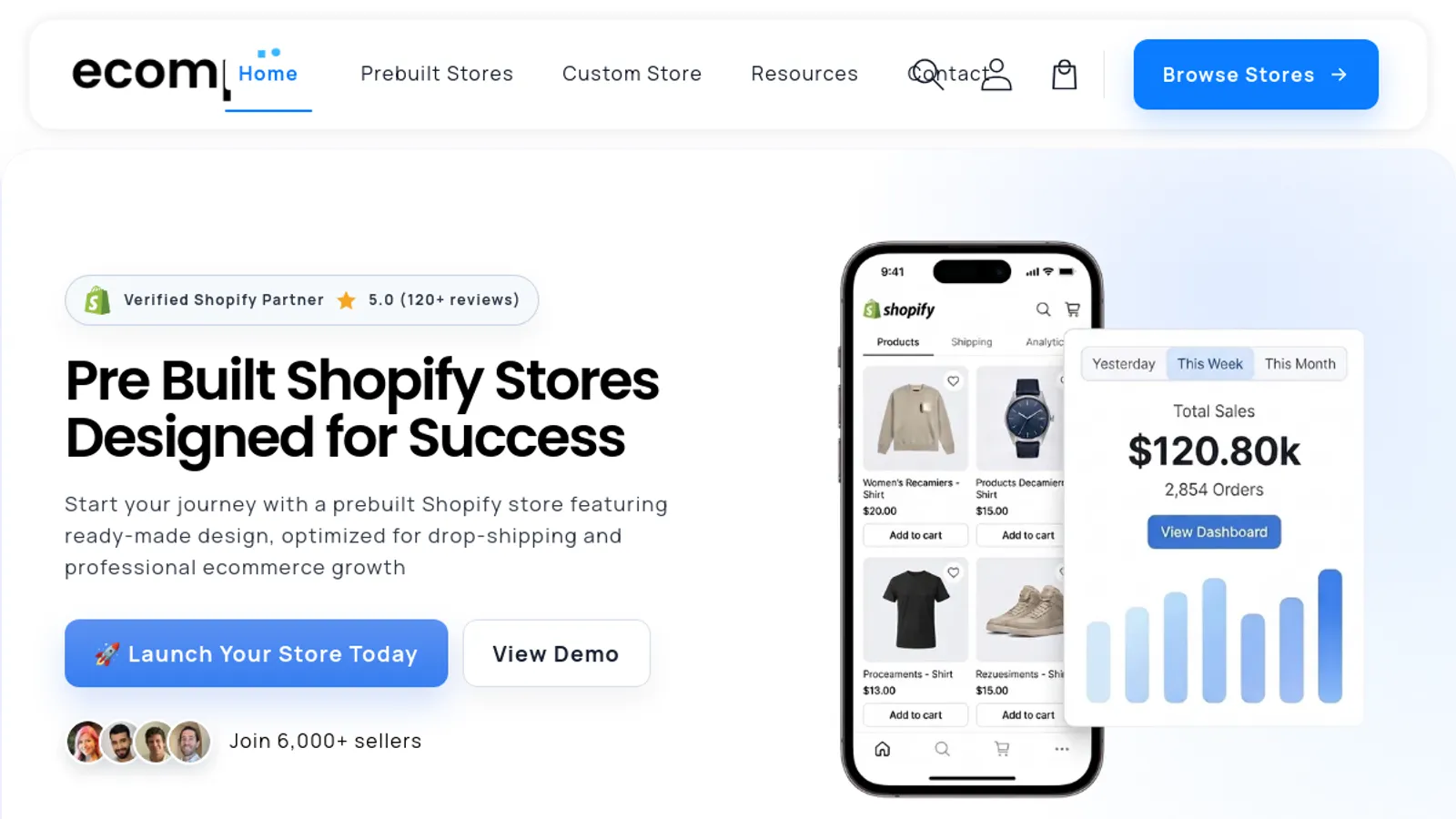 Screenshot of the ECOMPLIX – Conversion-Focused eCommerce Design Agency homepage