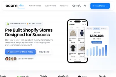 Screenshot of the ECOMPLIX – Conversion-Focused eCommerce Design Agency homepage