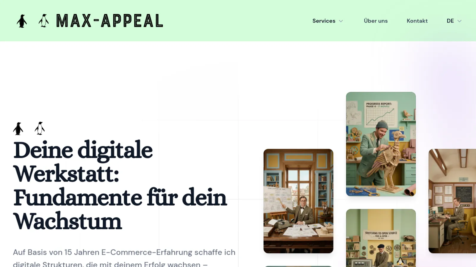 Screenshot of the Max-Appel homepage
