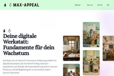 Screenshot of the Max-Appel homepage