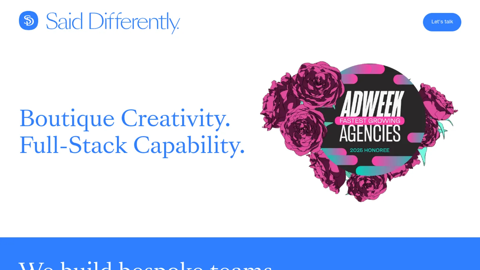 Screenshot of the Said Differently homepage
