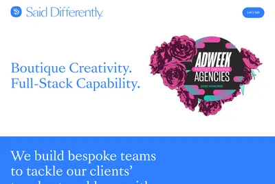 Screenshot of the Said Differently homepage