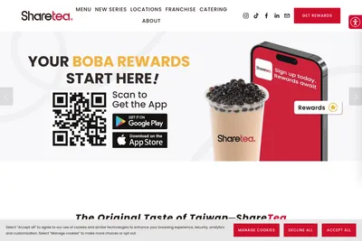 Sharetea website homepage