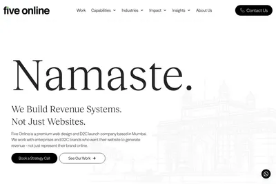Screenshot of the Five Online Web Solutions Pvt Ltd. homepage