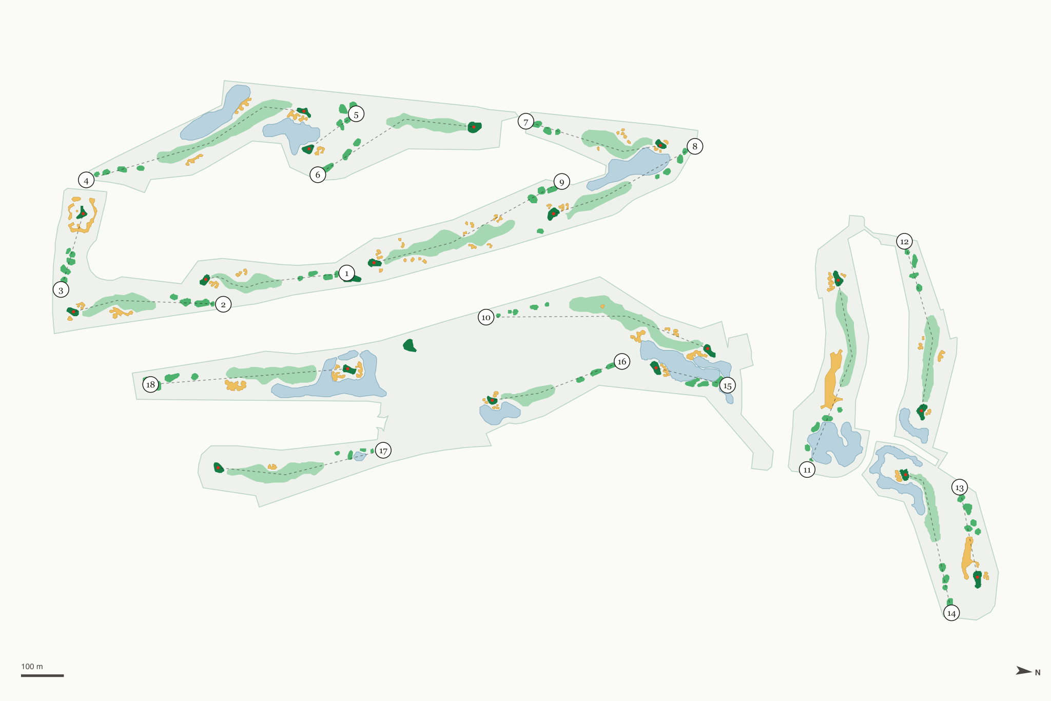 Map of Links at Riverlakes Ranch Golf Course