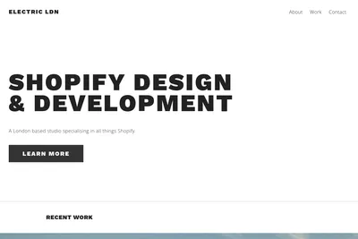 Screenshot of the Electric LDN homepage