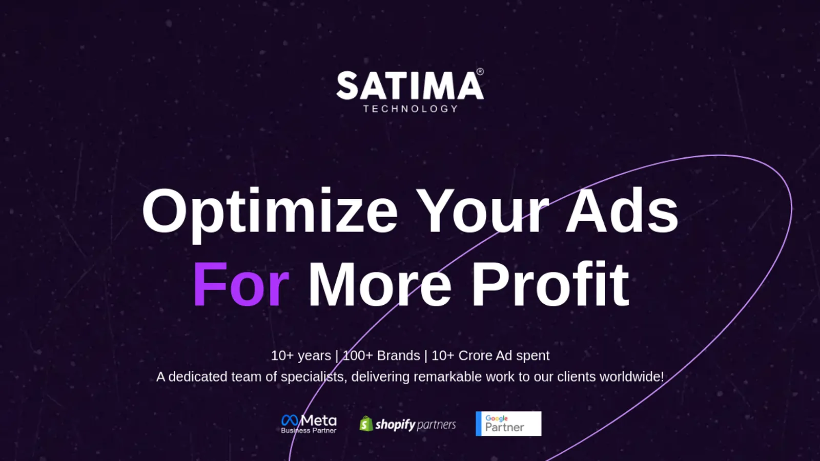 Screenshot of the SATIMA Technology homepage