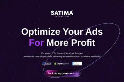 Screenshot of the SATIMA Technology homepage