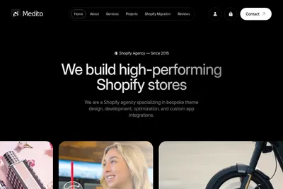 Screenshot of the Medito Digital homepage
