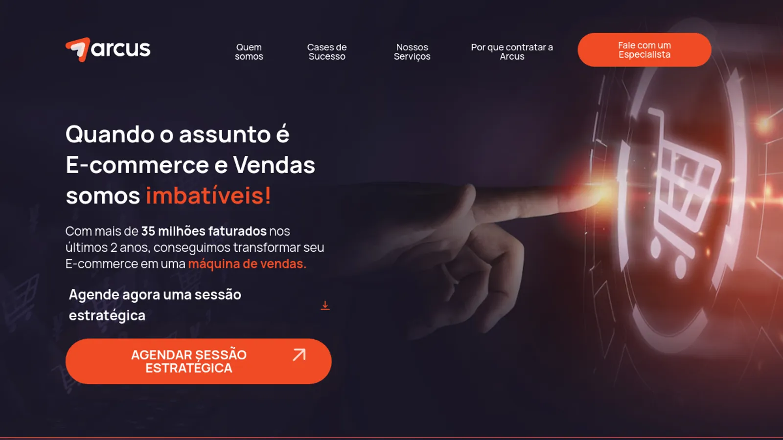 Screenshot of the Grupo Arcus homepage