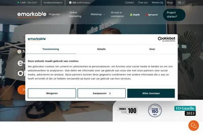 Screenshot of the emarkable homepage