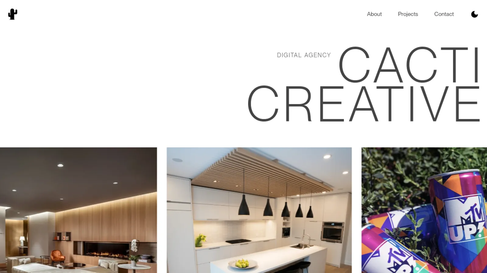 Screenshot of the Cacti Creative homepage