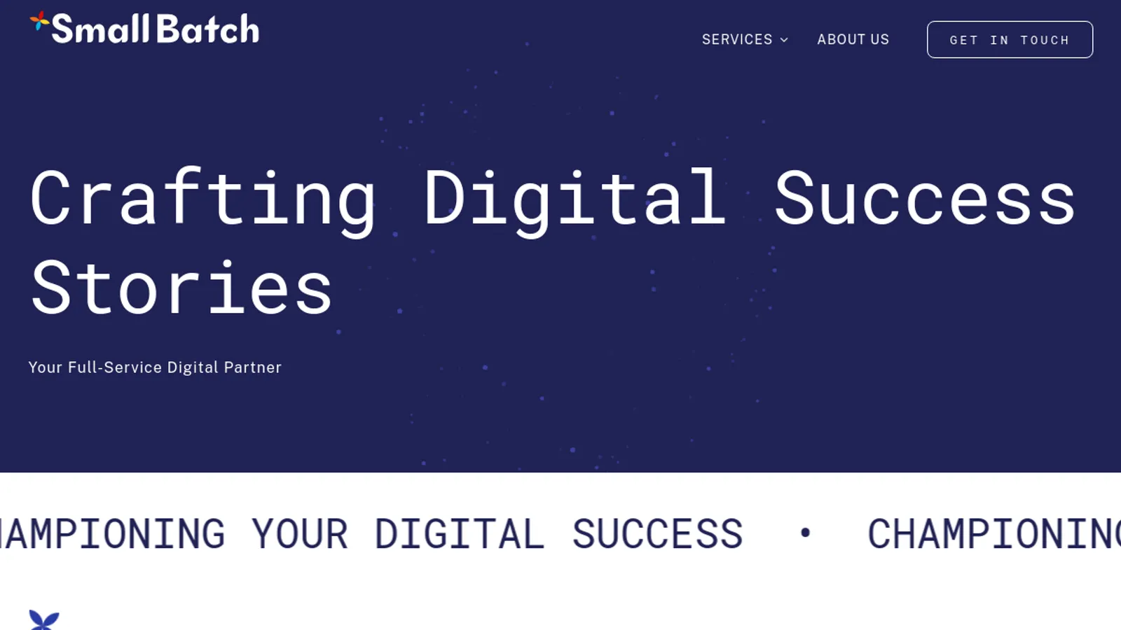 Screenshot of the Small Batch Ltd homepage