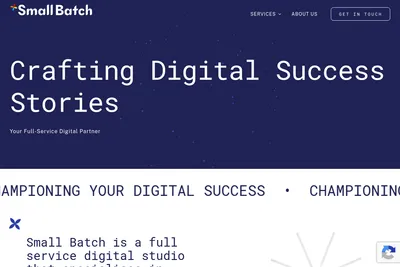 Screenshot of the Small Batch Ltd homepage