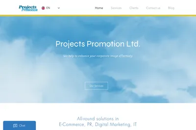 Screenshot of the Projects Promotion Ltd. homepage