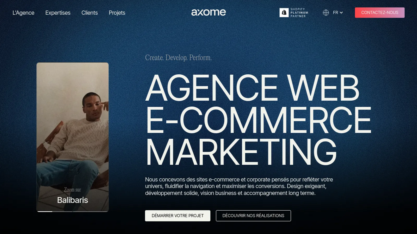 Screenshot of the Axome homepage