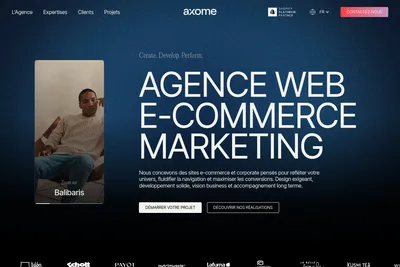Screenshot of the Axome homepage