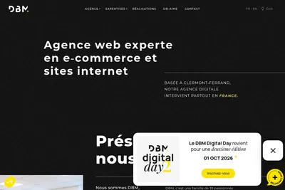 Screenshot of the DBM - De Bussac Multimedia homepage
