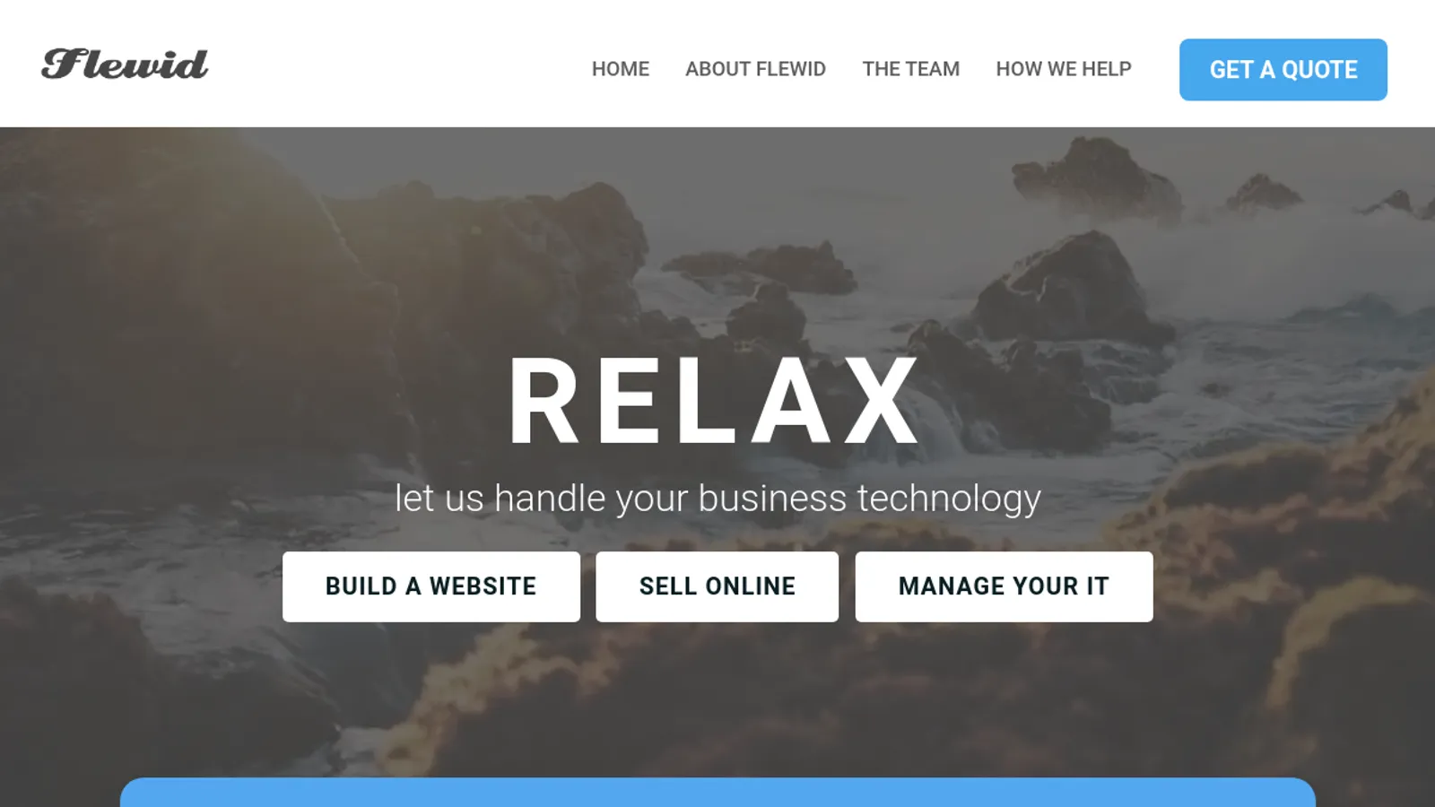 Screenshot of the Flewid Incorporated homepage