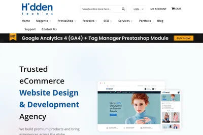 Screenshot of the HiddenTechies homepage