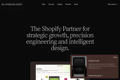 Screenshot of the The Working Party homepage