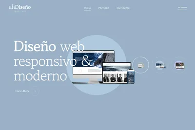 Screenshot of the AH Diseño homepage
