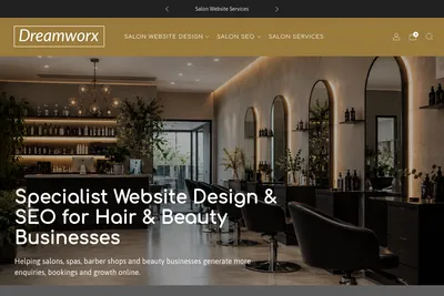 Screenshot of the Dreamworx homepage
