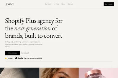 Screenshot of the Gloobi homepage