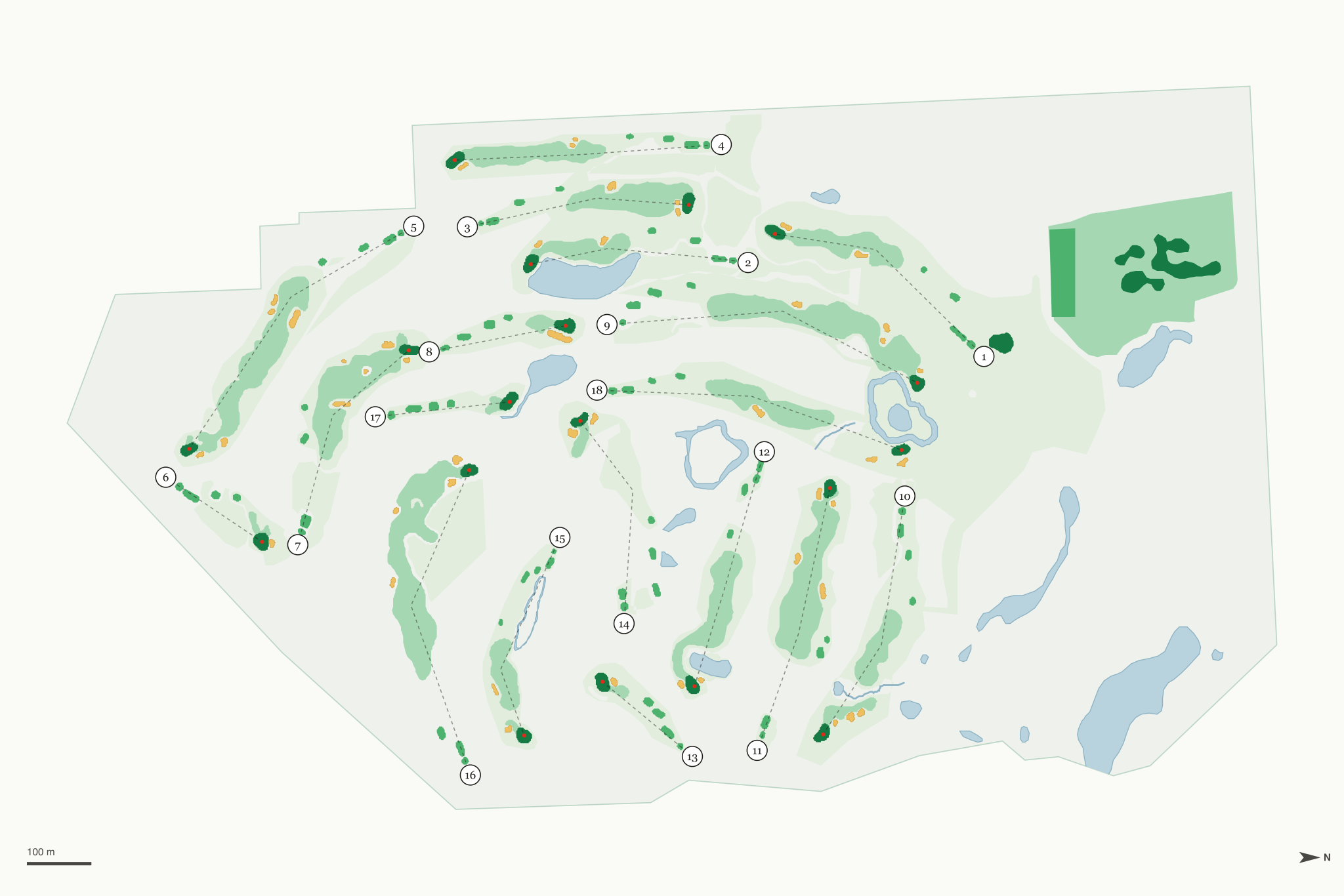 Map of Lyon Oaks Golf Course