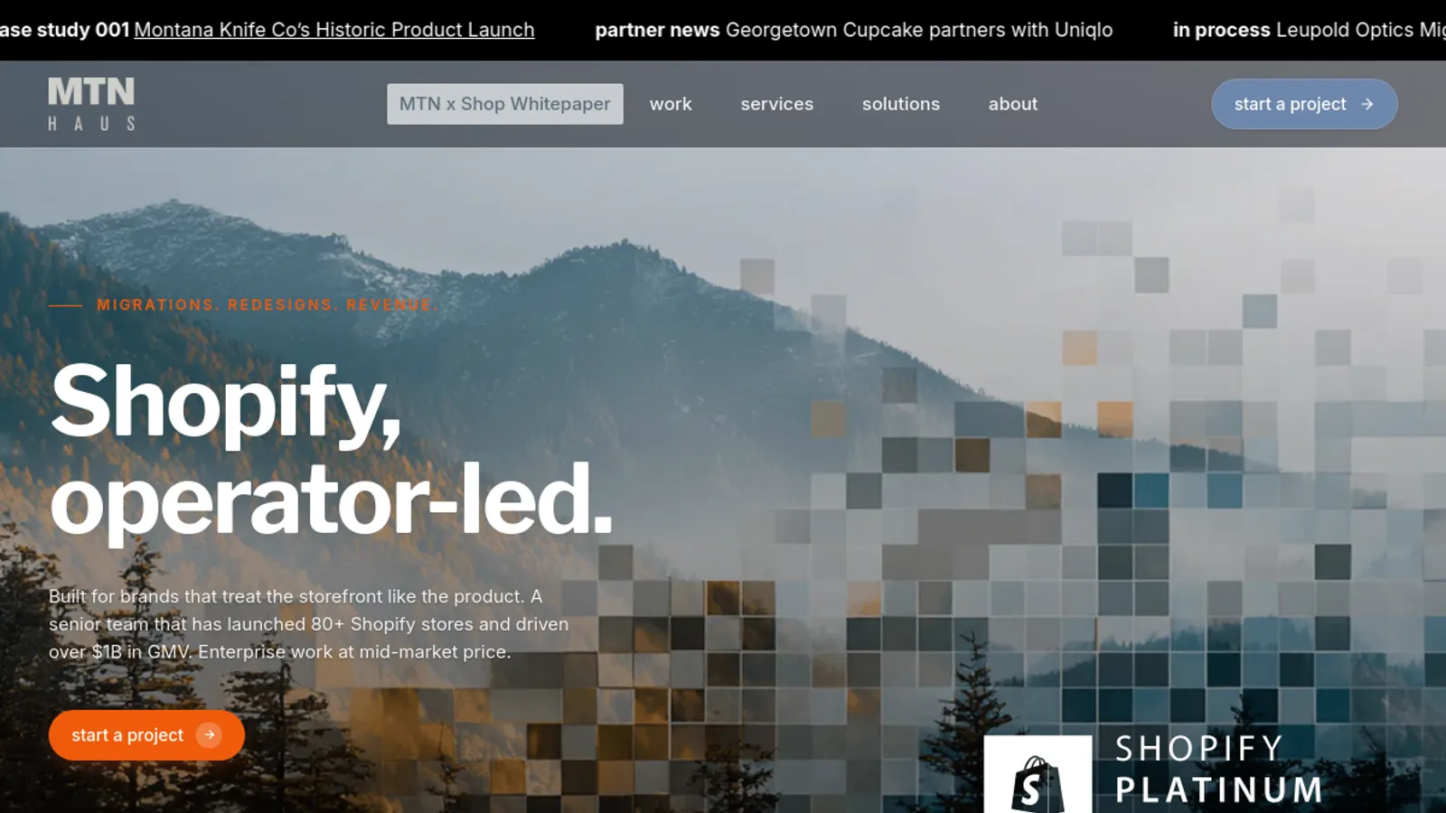 Screenshot of the MTN Haus Digital homepage