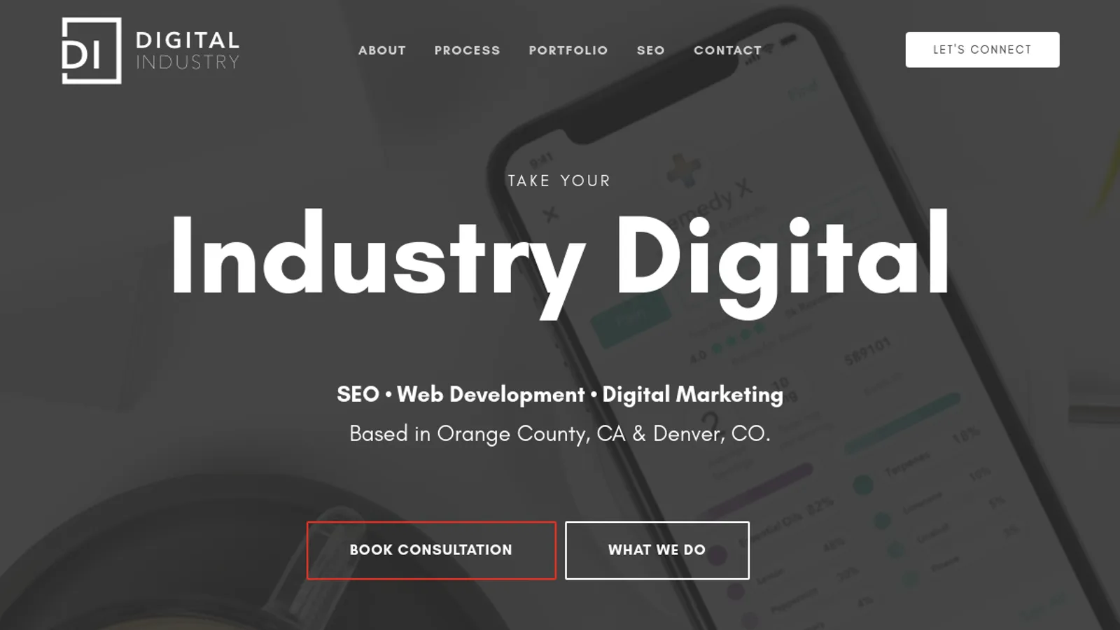 Screenshot of the Digital Industry homepage