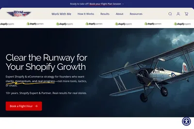 Screenshot of the ECOMflight homepage