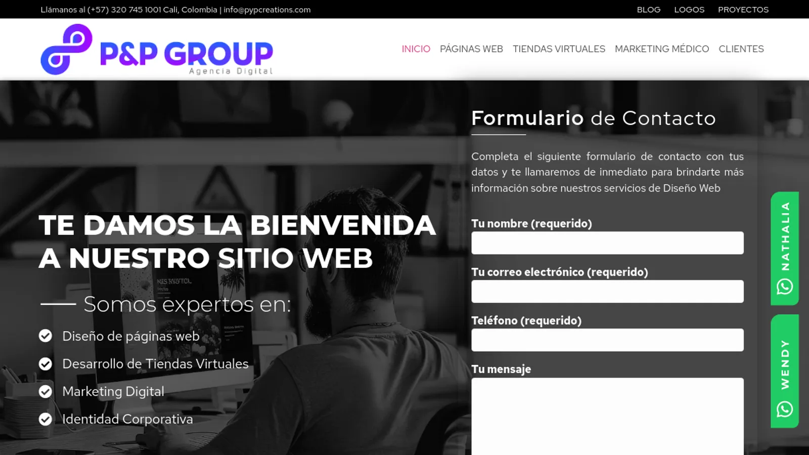 Screenshot of the P&P GROUP S.A.S. homepage