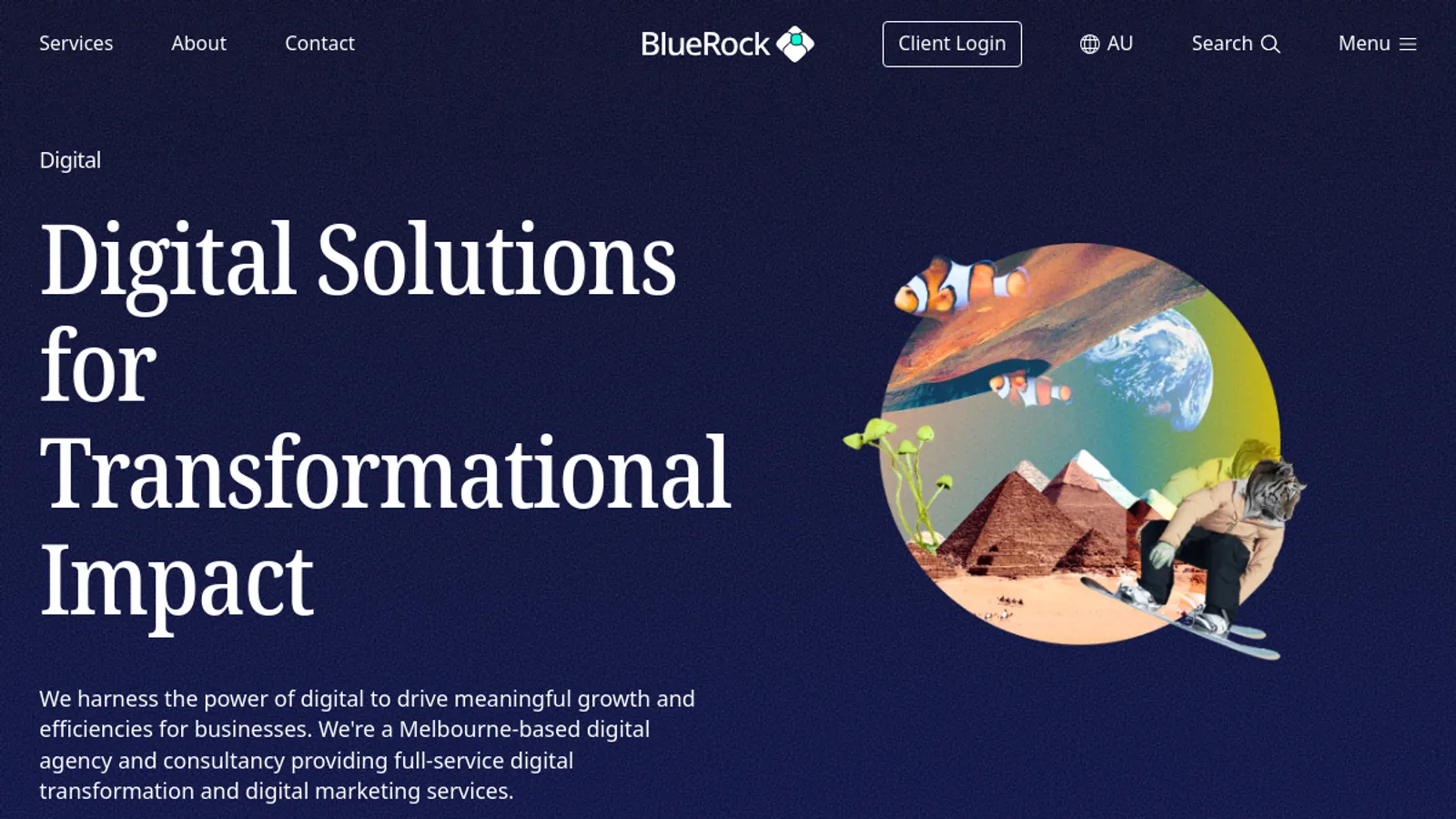 Screenshot of the BlueRock Digital homepage