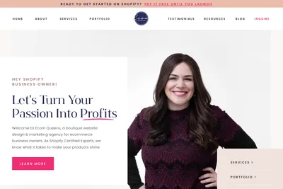 Screenshot of the Ecom Queens Inc. homepage