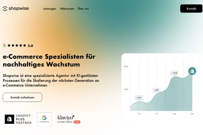 Screenshot of the Shopwise GmbH homepage