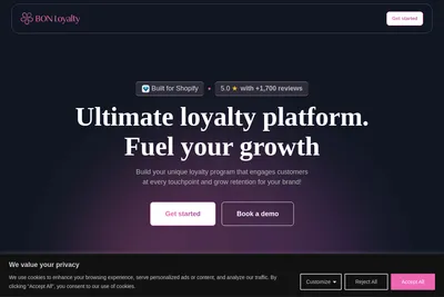 Screenshot of the BON Loyalty homepage
