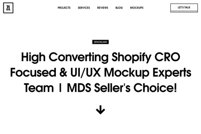 Screenshot of the Zenon Labs homepage