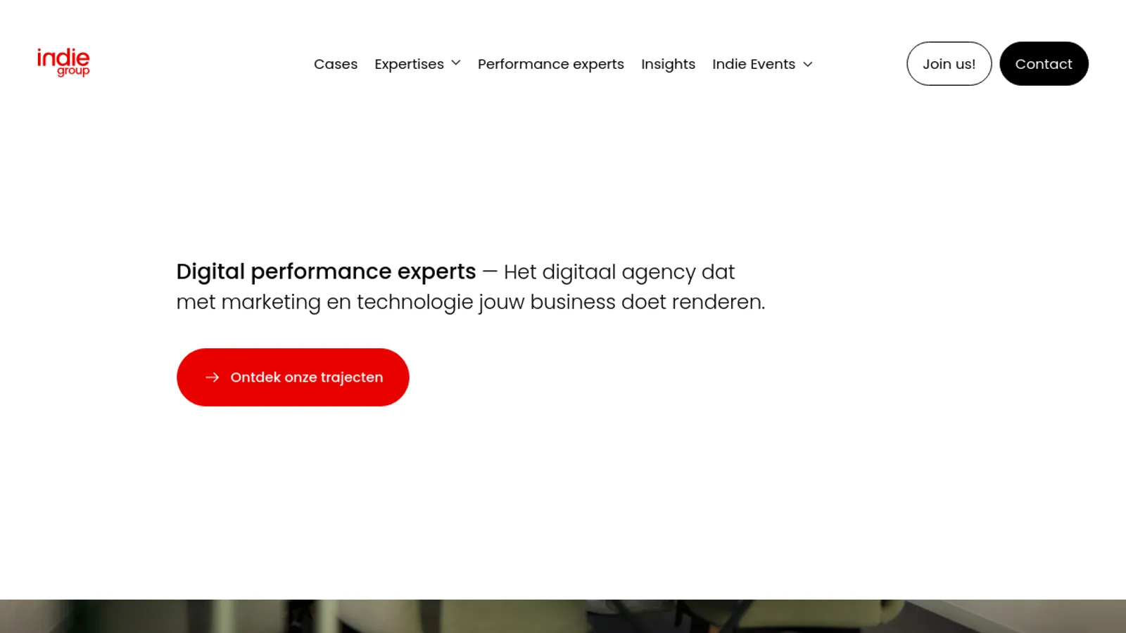 Screenshot of the Indie Group homepage