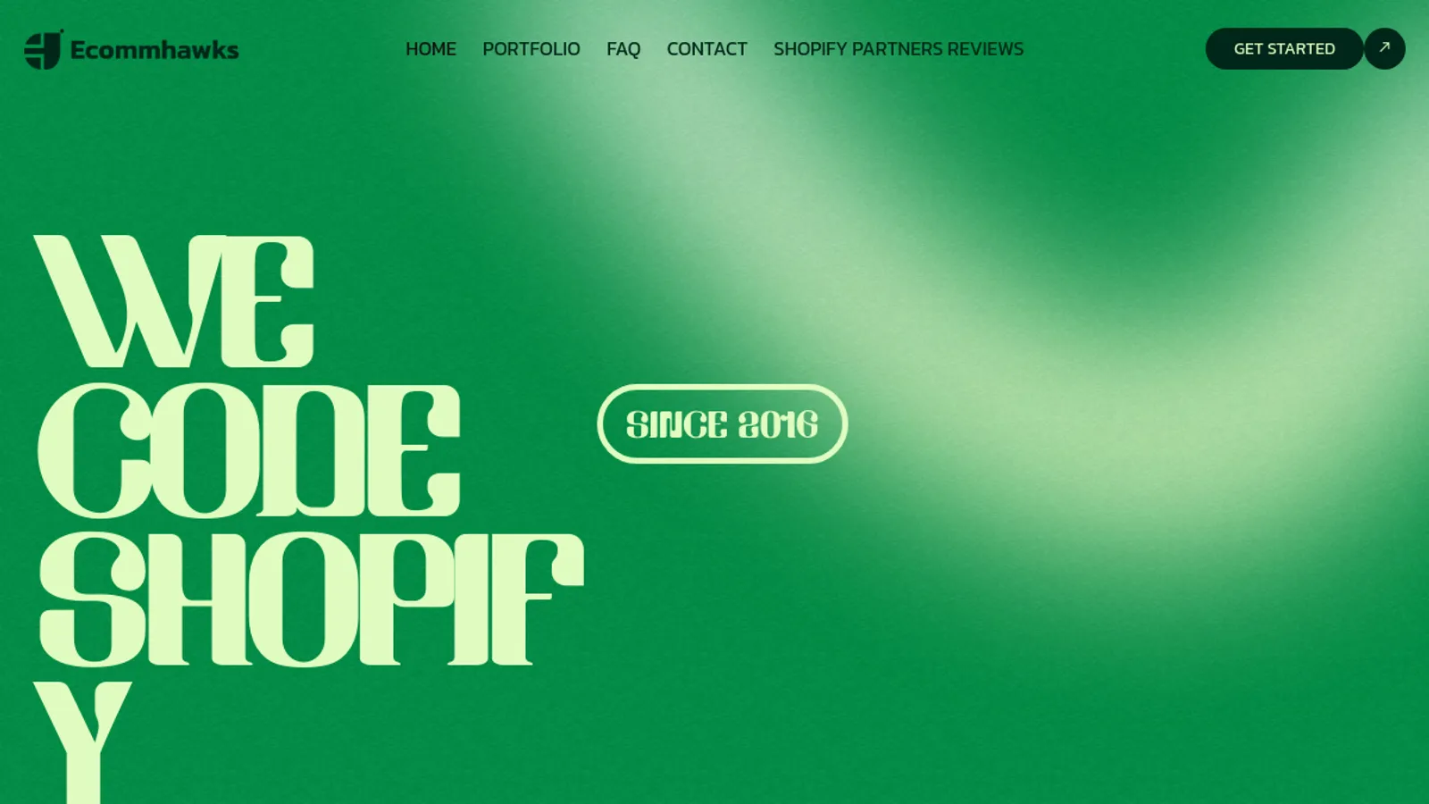 Screenshot of the Ecommhawks homepage