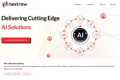 Screenshot of the nextrow homepage