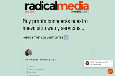 Screenshot of the Radical media homepage