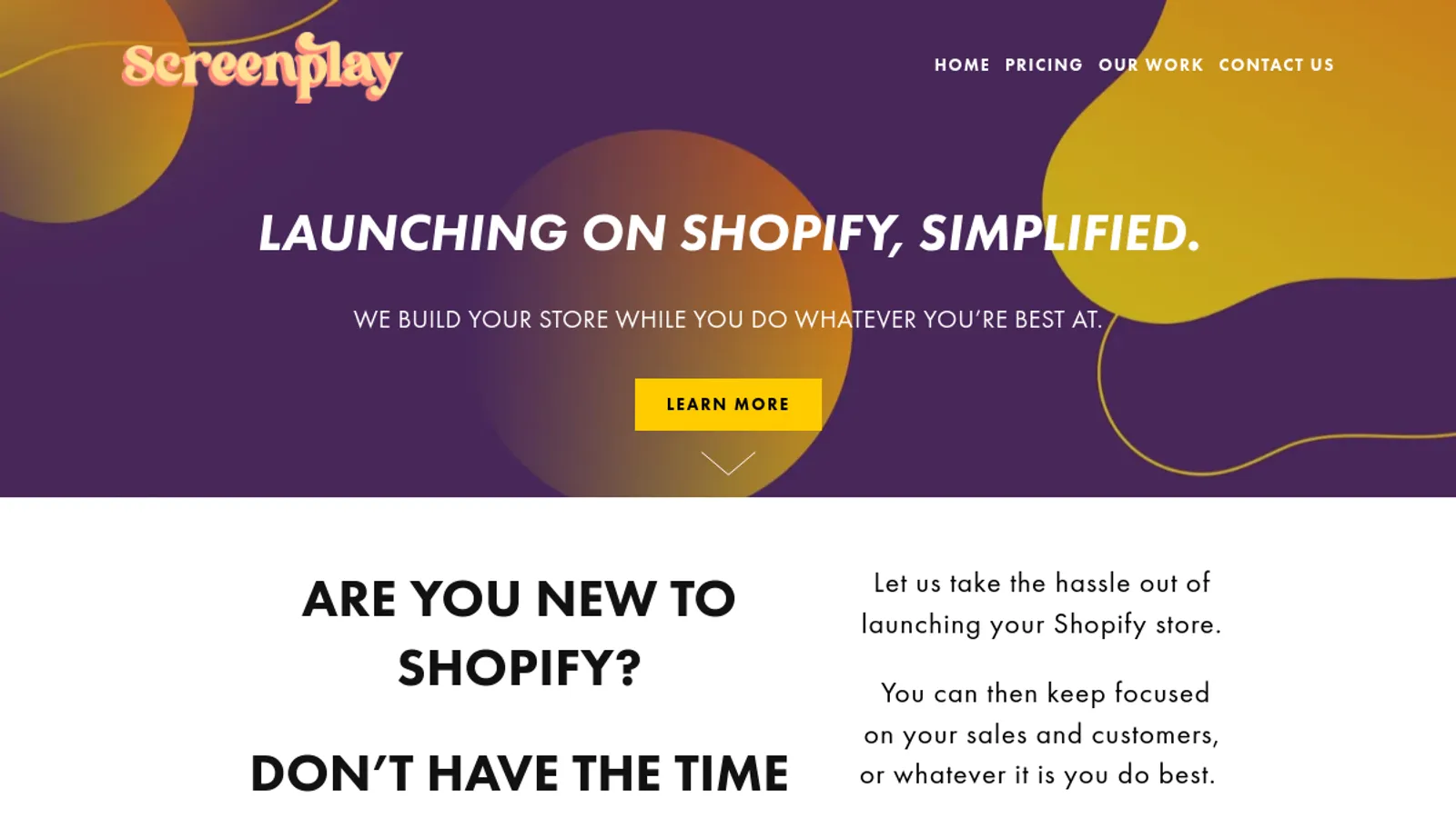 Screenshot of the Screenplay Ecommerce homepage