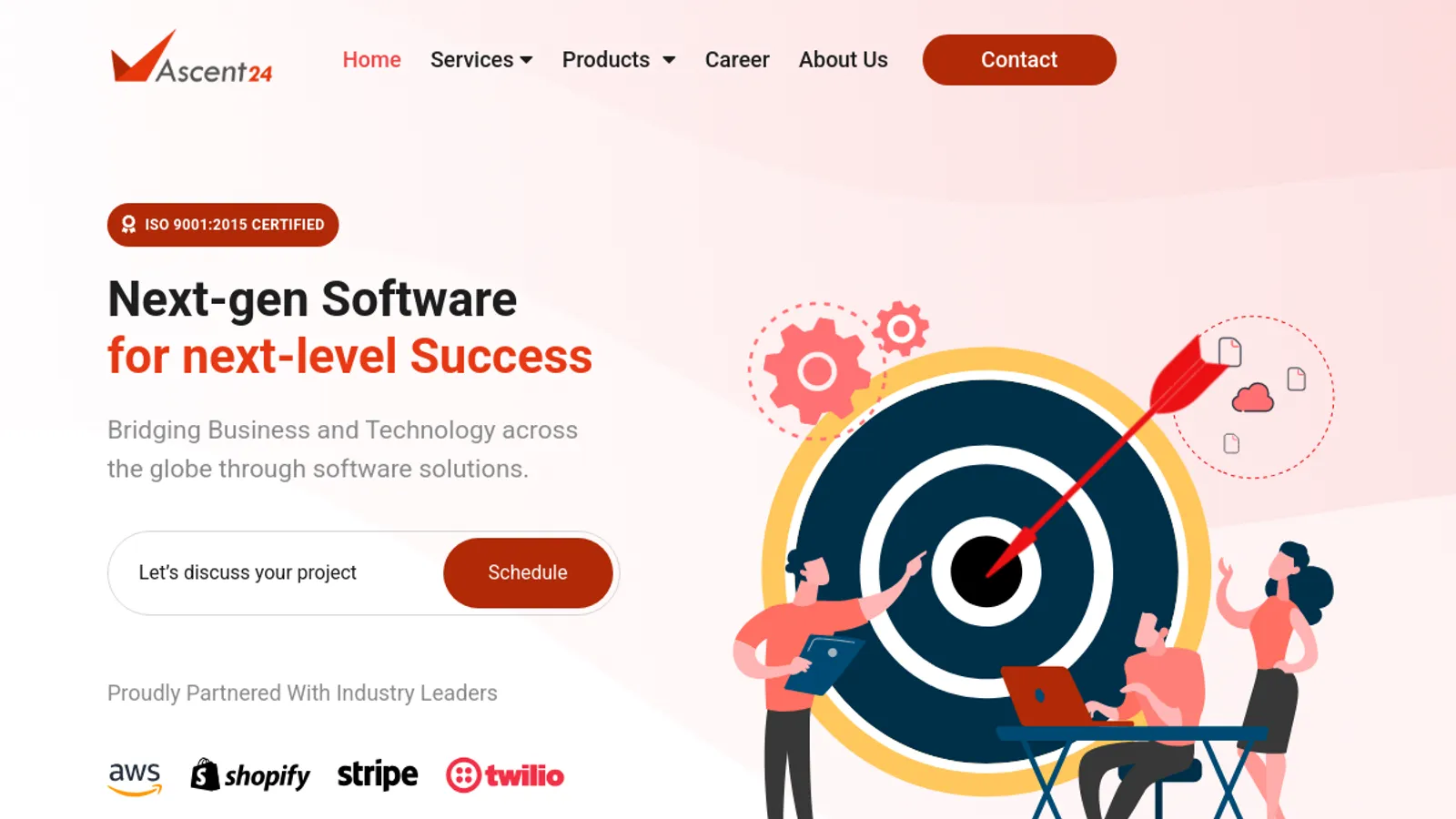Screenshot of the Ascent24 Technologies LLP homepage