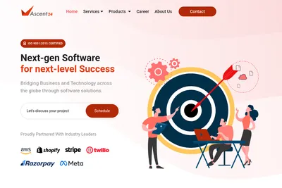 Screenshot of the Ascent24 Technologies LLP homepage