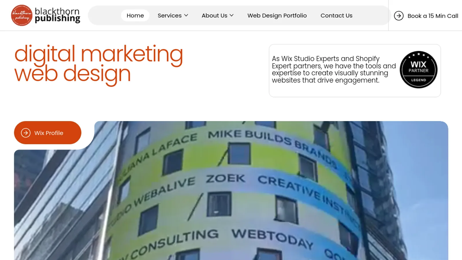 Screenshot of the Blackthorn Publishing homepage