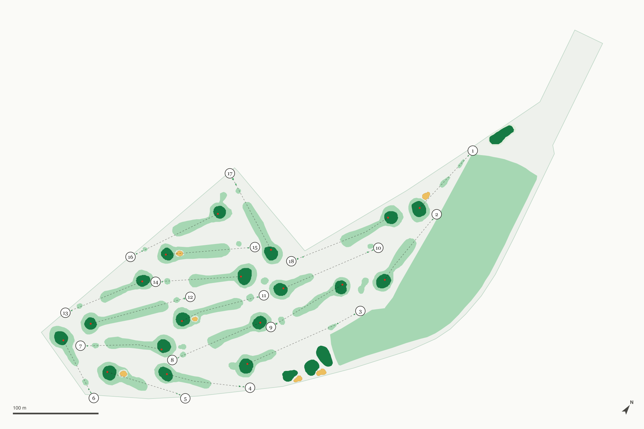 Map of Arcadia Golf Course