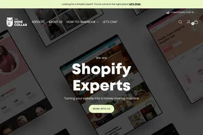 Screenshot of the The Indie Collab homepage