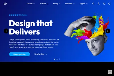 Screenshot of the Creatibly homepage
